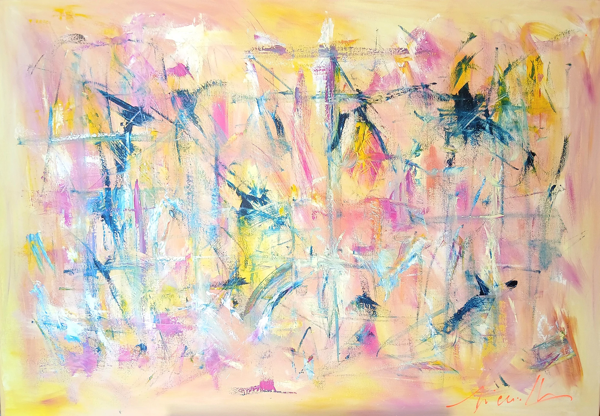 Vibrazioni di giallo, Oil painting, Cm. 100x70