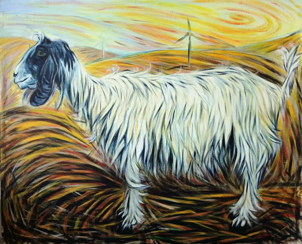 "La capra", oil painting, cm. 110x90