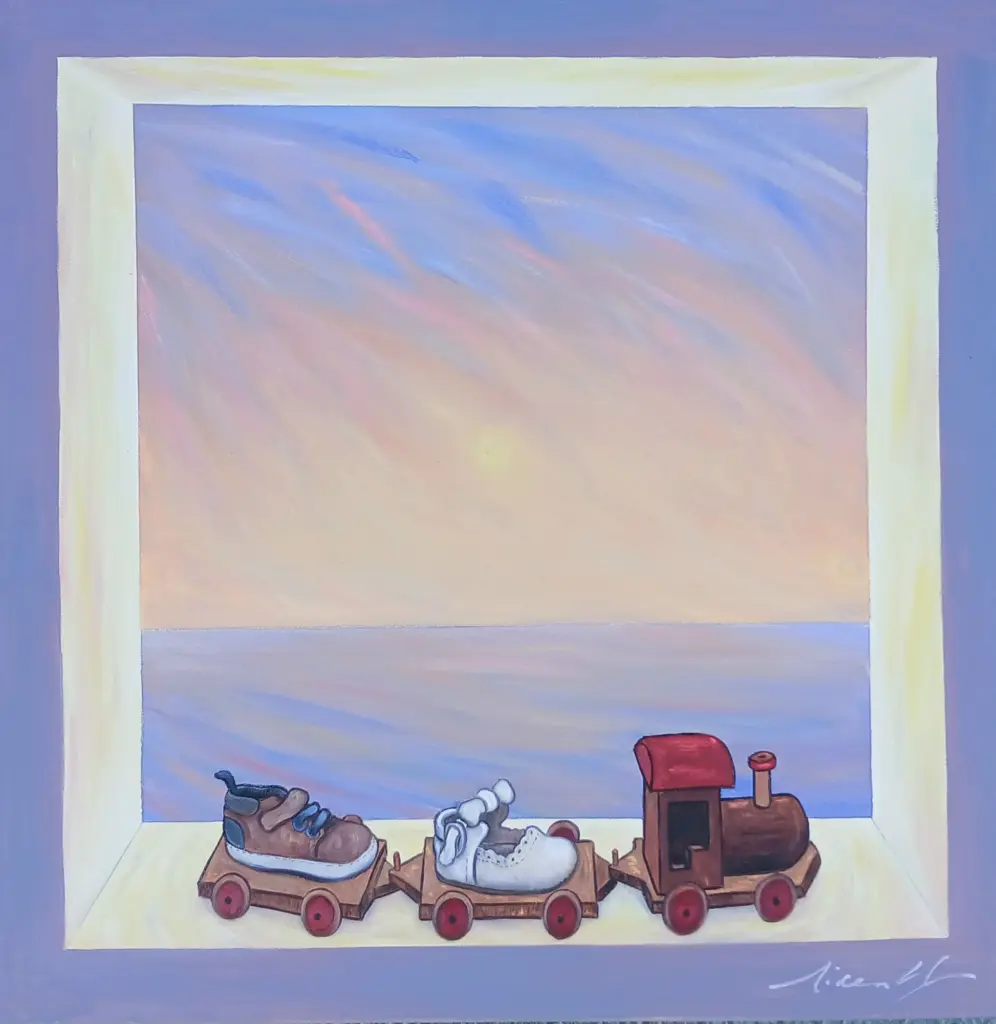 La famiglia, oil painting, cm. 60x60
