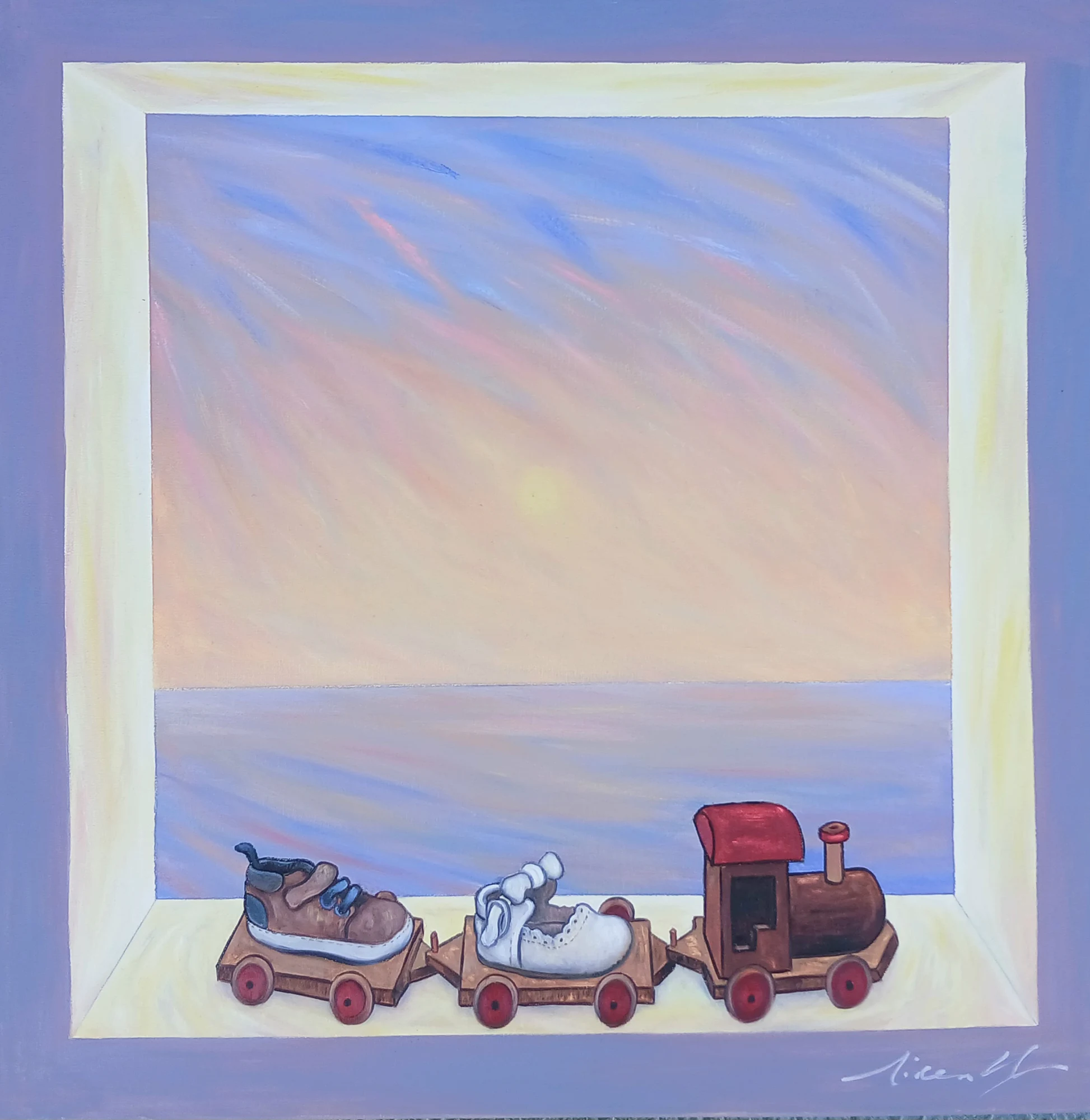 La famiglia, oil painting, cm. 60x60