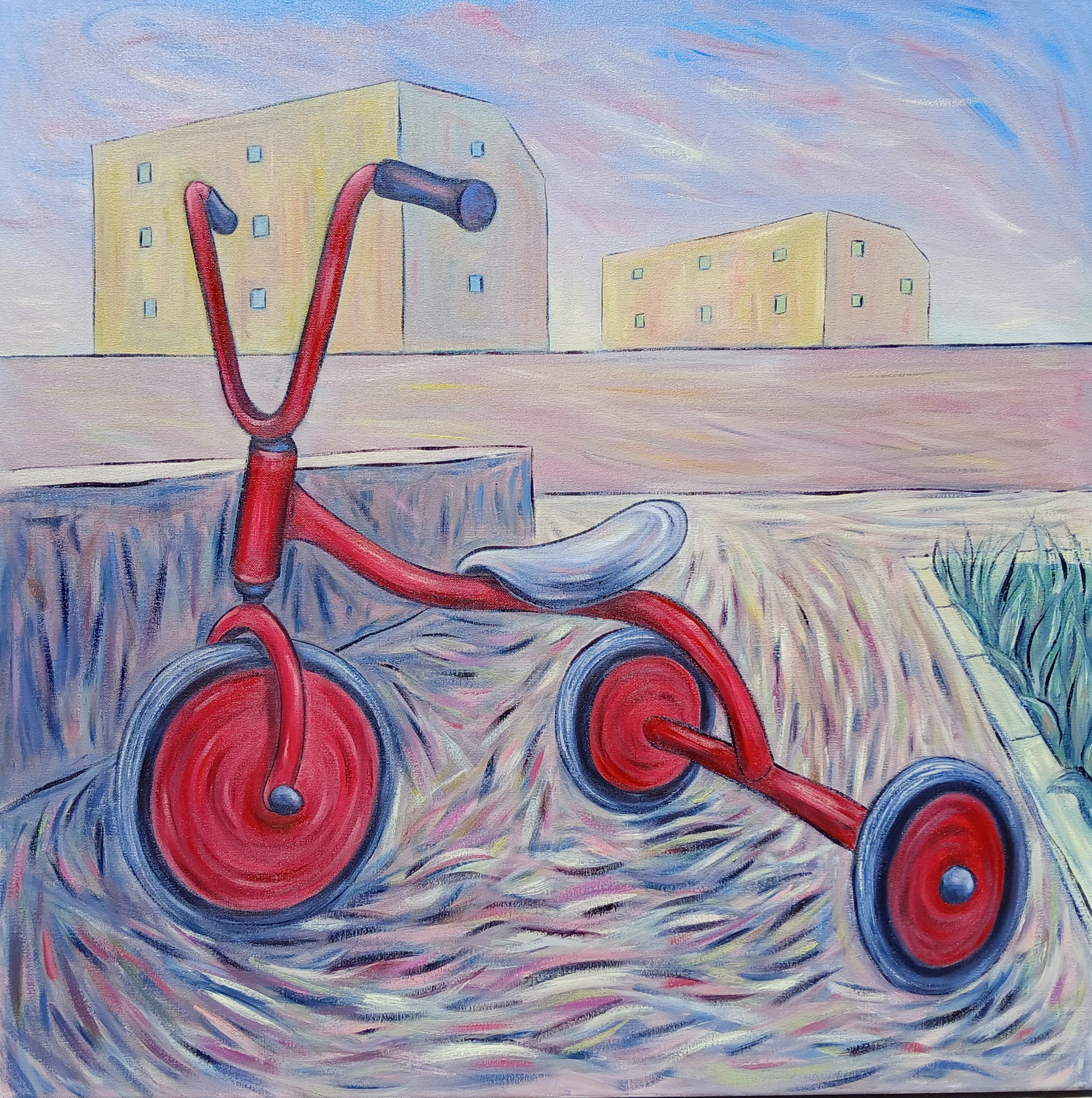 Il Triciclo di Sappusi, oil painting, cm. 80x80